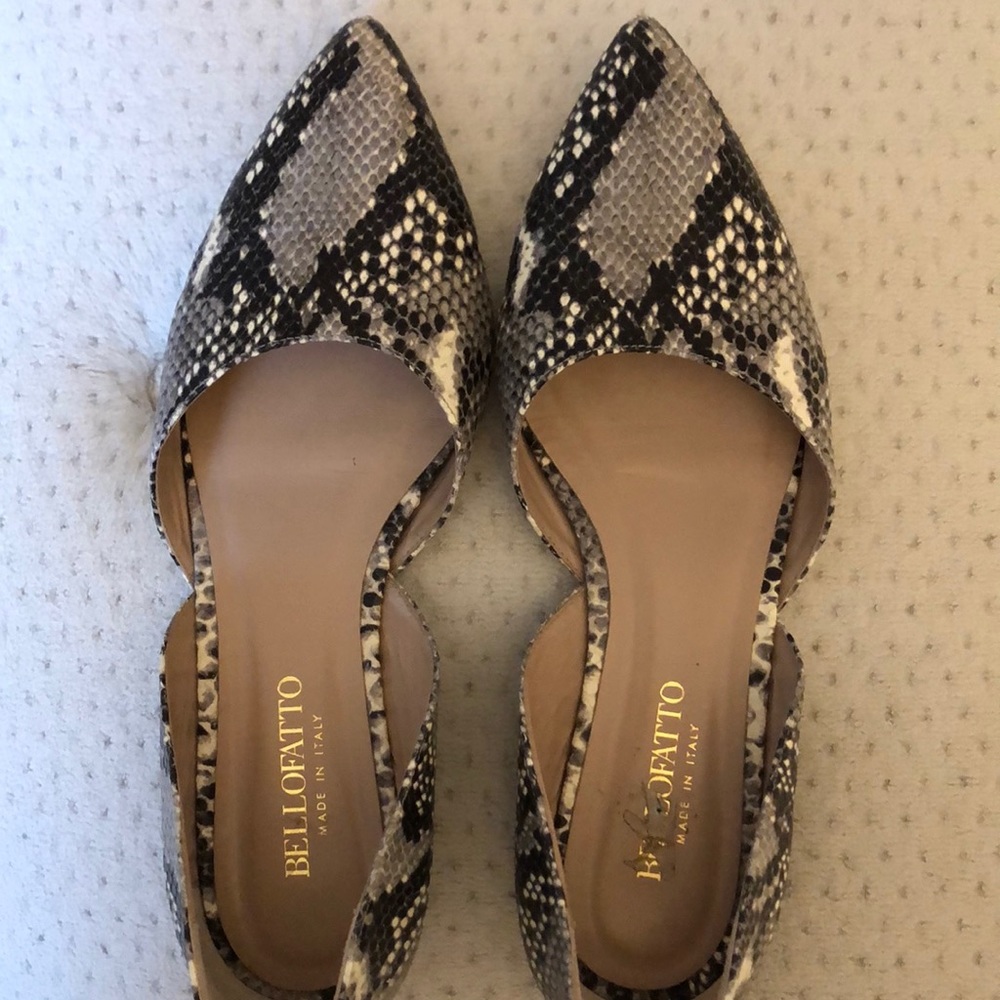 Bellofatto slip on snake skin shoes